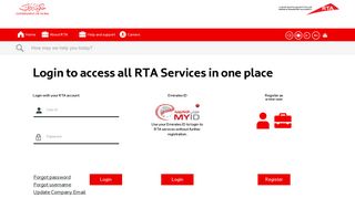 Login to access all RTA Services in one place