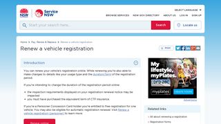 Renew a vehicle registration | Service NSW