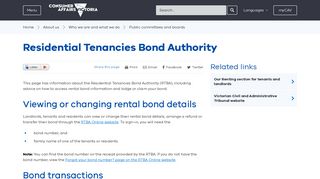 Residential Tenancies Bond Authority - Consumer Affairs Victoria