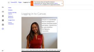 Logging in to Canvas: Canvas Orientation - RTC Faculty