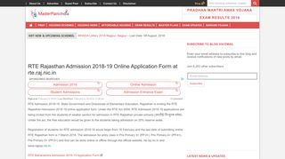 RTE Admission 2018-19 Rajasthan Application Form Online at rte.raj ...