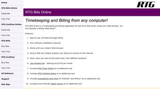 RTG Bills Online: Online Timekeeping and Billing