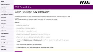 RTG Timer Online: Online Time and Expense Entry - RTG Bills