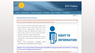 Maharashtra RTI Online - RTI Online :: Online RTI Information System