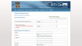 RTI Online :: Submit Request Form