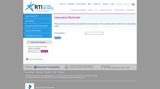 Forgot your Username? - RTI Action Network
