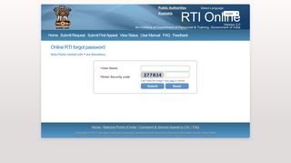 Forgot Password - RTI Online
