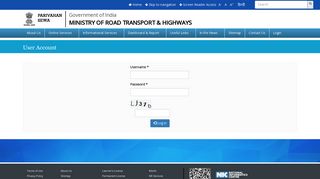 User account | Parivahan Sewa | Ministry of Road Transport ...