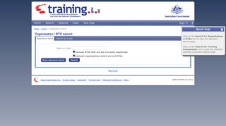 training.gov.au - Organisation / RTO search