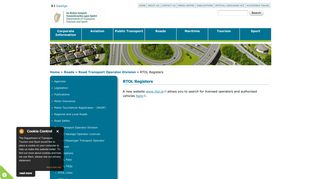 RTOL Registers | DTTAS Department of Transport, Tourism And Sport