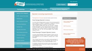 Operator Licensing requirements - CVRT