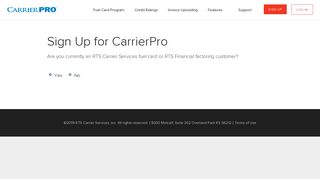 Sign Up | CarrierPro - RTS Credit
