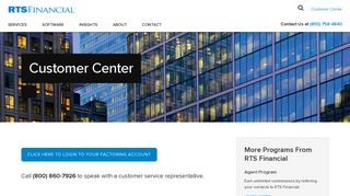 Customer Center, Customer Login | RTS Financial