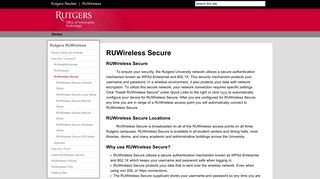 RUWireless Secure | RUWireless - Rutgers University