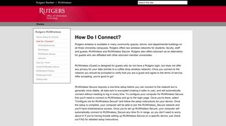 How Do I Connect? | RUWireless