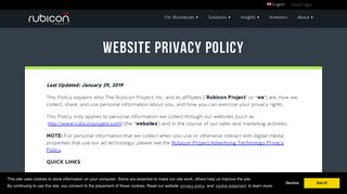 Website Privacy Policy - Rubicon Project