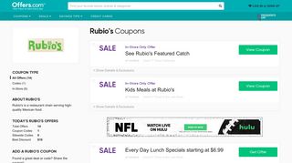 $10 off Rubio's Coupons & Specials (Jan. 2019) - Offers.com