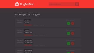 rubmaps.com passwords - BugMeNot