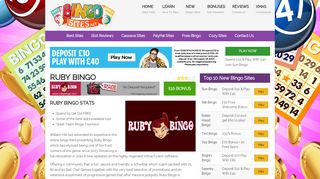 Ruby Bingo | Spend £5 get £10 FREE - join now! - Bingo Sites