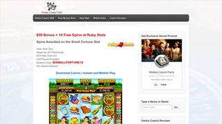 Ruby Slots No Deposit Bonus - $50 Free Chip + 10 Free Spins