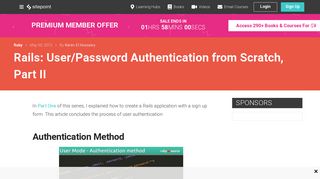Rails: User/Password Authentication from Scratch, Part II — SitePoint