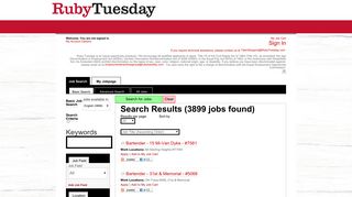 Job Search - RubyTuesday