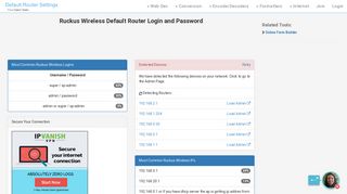 Ruckus Wireless Default Router Login and Password - Clean CSS