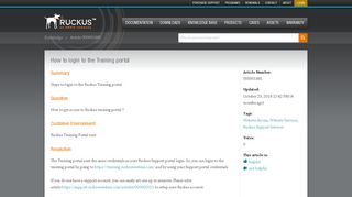 How to login to the Training portal | Knowledge Base | Ruckus ...