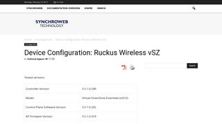 Device Configuration: Ruckus Wireless vSZ | Documentation