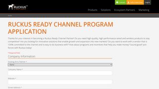 Ruckus Ready Channel Program Application | Ruckus Wireless ...