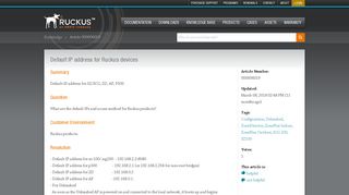 Default IP address for Ruckus devices | Knowledge Base | Ruckus ...