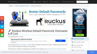 Ruckus Wireless Default Password, Login & IP List (updated August ...