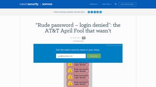 “Rude password – login denied”: the AT&T April Fool that wasn't ...