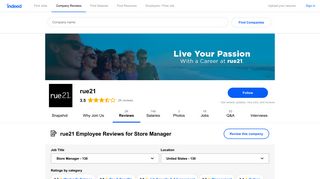 Working as a Store Manager at rue21: 129 Reviews | Indeed.com