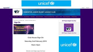 Sign On - Edmonton Junior Rugby League Club - SportsTG