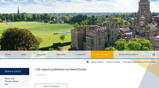 Rugby School - LXX reports published via Parent Portal
