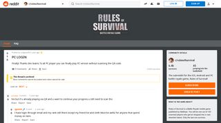PC LOGIN : rulesofsurvival - Reddit