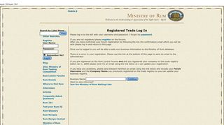 Trade login - Ministry of Rum