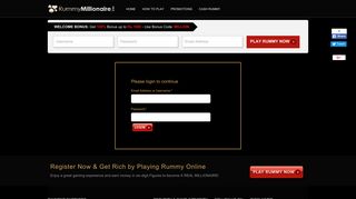 Login - Rummy Online - Rummy Millionaire