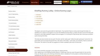 Online Rummy Lobby Login | Online Rummy Table - Khelplay Rummy ...