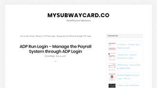 ADP Run Login – Manage the Payroll System through ADP Login