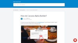 How do I access Alpha Builder? | Alpha Help Center