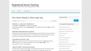 Run Career Ready Cr Main Login AspRegistered Nurse Training ...