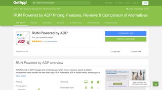 RUN Powered by ADP Pricing, Features, Reviews & Comparison of ...