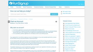 Claim an Account : RunSignUp Helpdesk