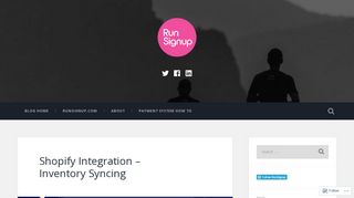 Shopify Integration – Inventory Syncing – RunSignup