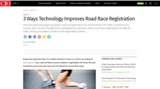 3 Ways Technology Improves Road Race Registration | CIO