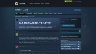 OLD MAIN ACCOUNT DELETED? :: Runes of Magic Technical Issues