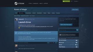 Launch Error :: Runes of Magic General Discussions - Steam Community