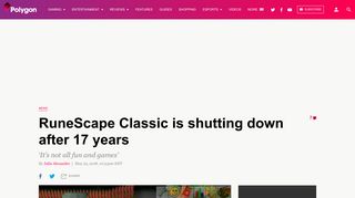 RuneScape Classic is shutting down after 17 years - Polygon